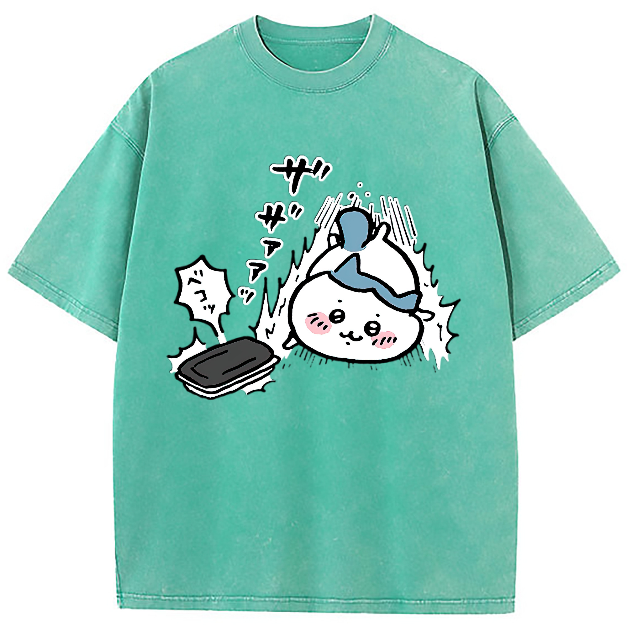 （画像用） ちいかわ ハチワレ Chii-kawa hachiware 綿100% ヴィンテージ風 半袖Tシャツ（フロントプリント）